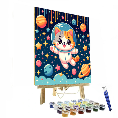 Curious Space Cat Paint By Numbers Kits