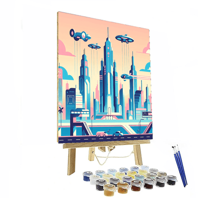 Futuristic Cityscape Adventure Painting By Numbers Kit