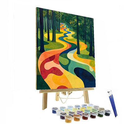 Wassily Kandinsky Inspired Abstract Forest Pathways  DIY Paint By Numbers