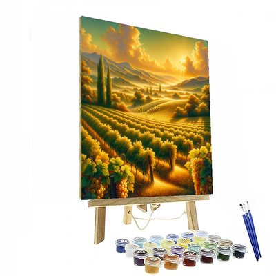 Sunkissed Vineyard Escape Number Painting