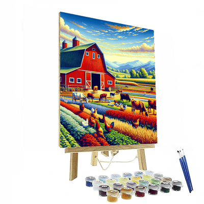 Delightful Farm Scene Numbered Painting Kits