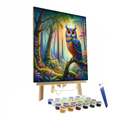 Whimsical Owl Woodland Adventure Number Painting