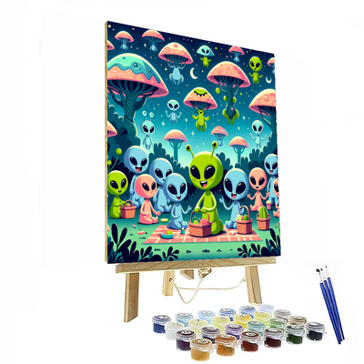 Alien Planet Picnic Painting By Numbers Kit