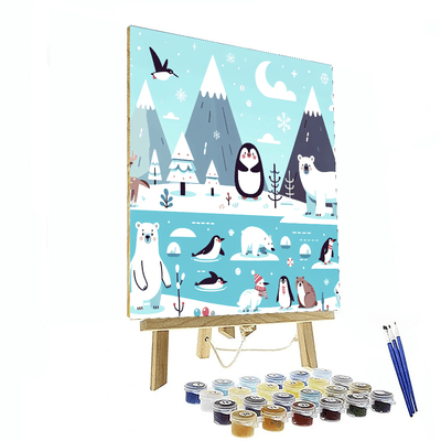 Playful Arctic Animals Number Painting