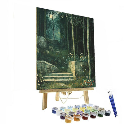 John William Waterhouse Inspired Mystical Woodland Enchantment  Number Painting