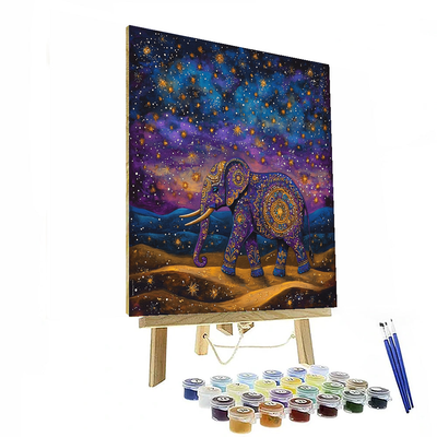 Salvador Dalí Inspired Celestial Elephant Journey  Painting By Numbers Kit