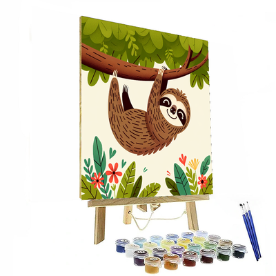 Friendly Sloth Paint By Numbers Art