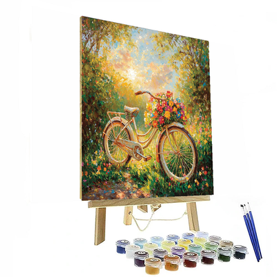 Claude Monet Inspired Vintage Bicycle Charm  Paint By Numbers