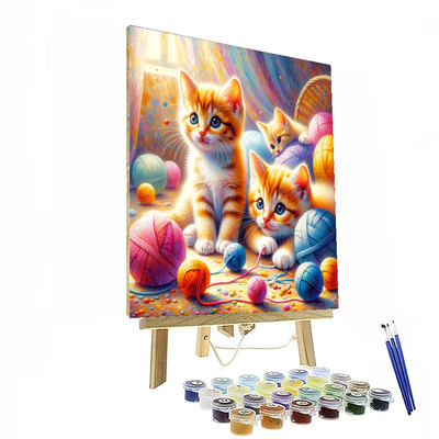 Bubbly Playful Kittens Paint By Color