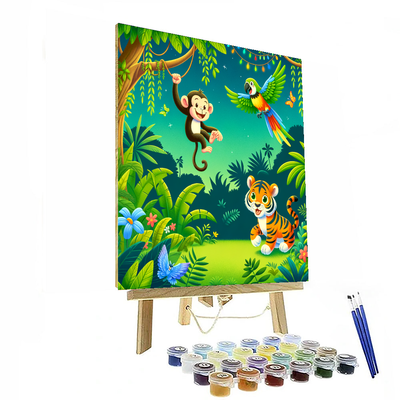 Frolicking Jungle Animals Painting By Numbers Kit