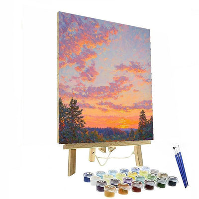 Monet Inspired Ethereal Evening Sky  Painting By Numbers Kit