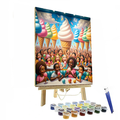 Wondrous Ice Cream Parlor Painting Number Kit