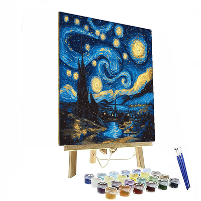 Vincent Van Gogh Inspired Galactic Vortex  Painting By Numbers Kit