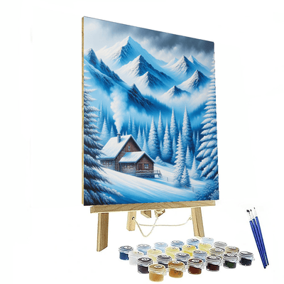 Serene Mountain Cabin Number Painting