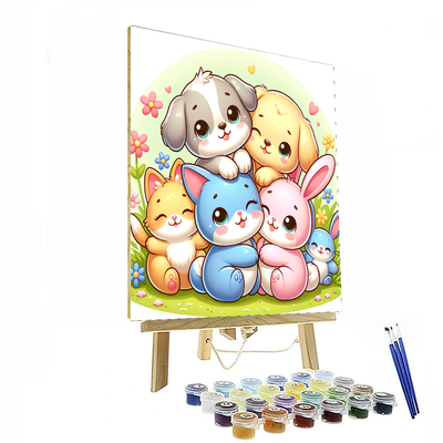 Cuddly Baby Animals Painting Number Kit