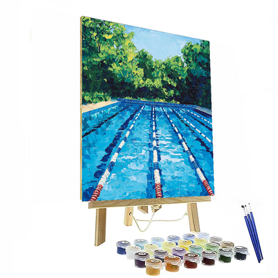 David Hockney Inspired Hockney's Swimming Pool Serenity  Paint By Numbers Art