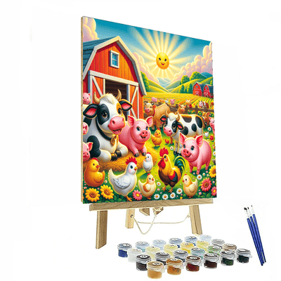 Joyful Farmyard Animals Paint By Color