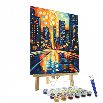 Wassily Kandinsky Inspired Modernist Twilight Boulevard  Paint By Numbers Kits