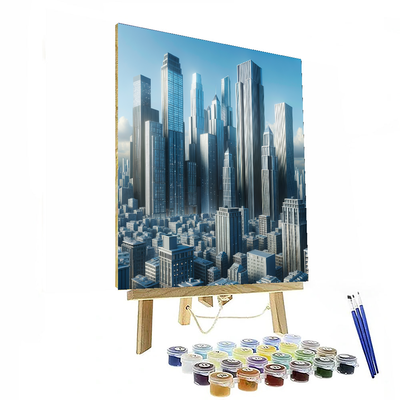 Urban Rooftop Skyline Paint By Color