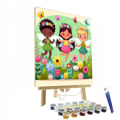 Garden Fairy Gathering Painting By Numbers Kit