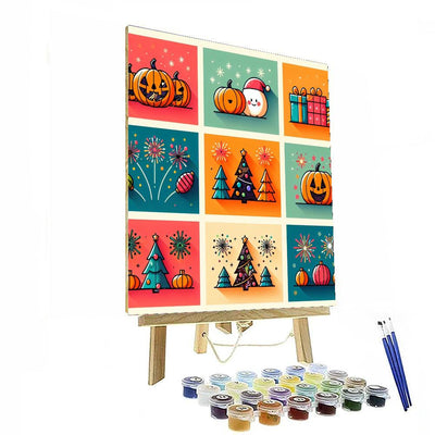 Festive Holidays Painting By Numbers Kit