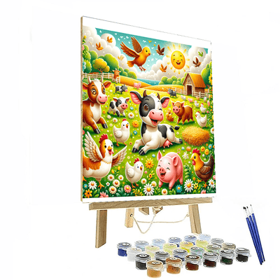 Playful Farmyard Friends Paint By Numbers Kits