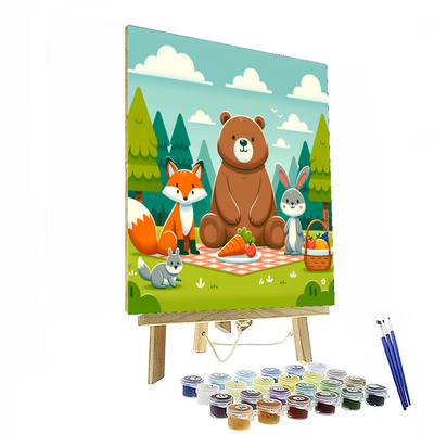 Forest Picnic Pals DIY Paint By Numbers