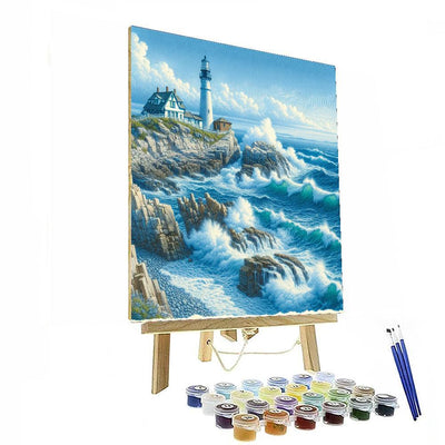 Seaside Lighthouse View Painting By Numbers Kit