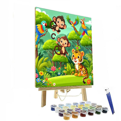 Playtime In The Jungle Paint By Numbers Art