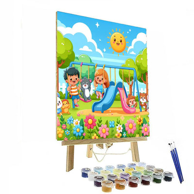 Cuddly Creatures' Playground Painting By Numbers Kit