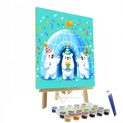 Polar Bear Igloo Party Numbered Painting Kits