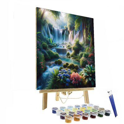 Cascading Waterfall Oasis Paint By Numbers Kits