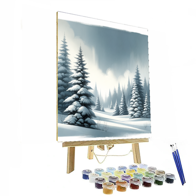 Winter's Whispering Pines Number Painting