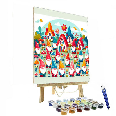 Magical Garden Gnome Village Paint By Number