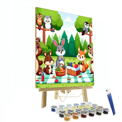 Friendly Forest Picnic Painting Number Kit