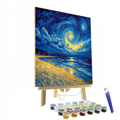 Vincent Van Gogh Inspired Starry Beachscape  Paint By Number