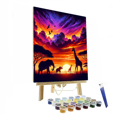 Adventurous Safari Sunset Paint By Numbers Kits