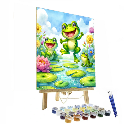 Happily Hopping Frogs Paint By Numbers