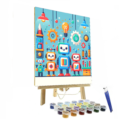 Friendly Robots Workshop Painting By Numbers Kit