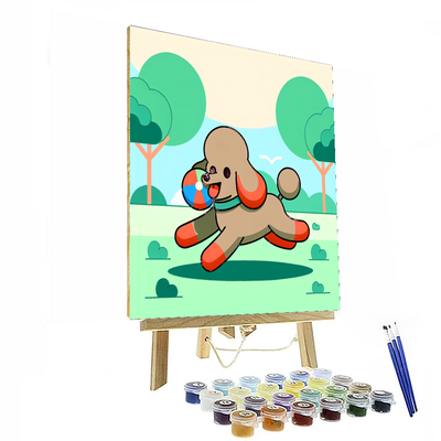 Playful Poodles Number Painting