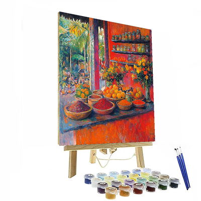 Paul Gauguin Inspired The Colorful Bazaar  Paint By Numbers Art