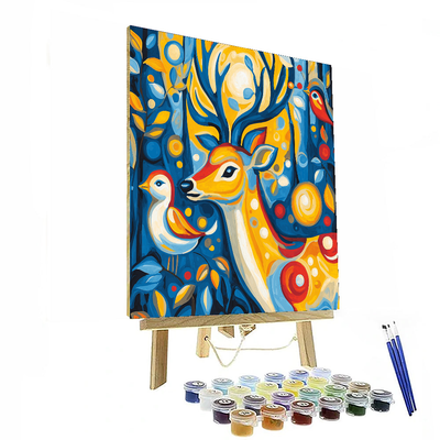 Franz Marc Inspired Wild Animal Encounter  Paint By Numbers Art