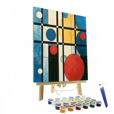 Piet Mondrian Inspired Cosmic Geometric Dance  Paint By Numbers Kits