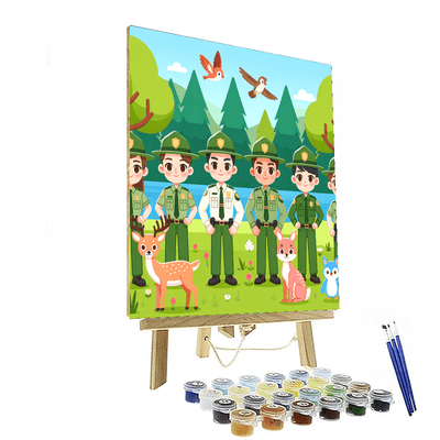 Forest Rangers On Duty Paint By Numbers Art