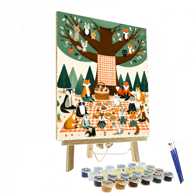 Cozy Woodland Picnic Painting Number Kit