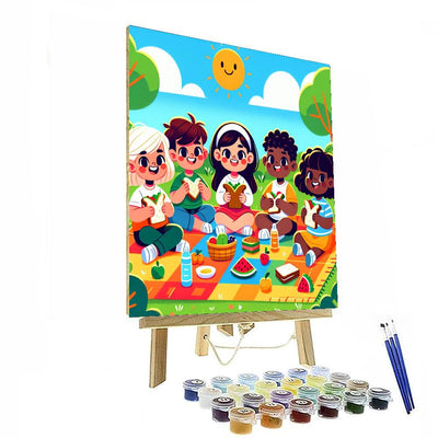 Cheerful Picnic Pals Paint By Color