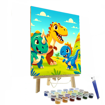 Adventure With Friendly Dinosaurs DIY Paint By Numbers