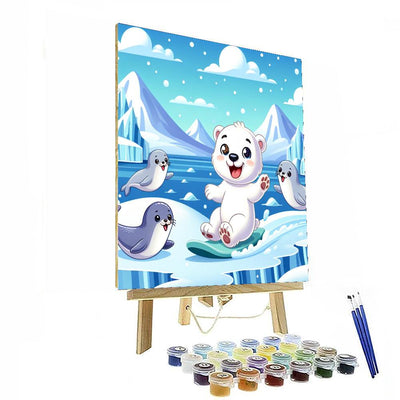 Polar Bear's Snowy Realm Painting Number Kit