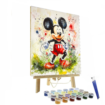 Mickey Mouse Vibrant Wall Hanging - Disney Inspired Number Painting