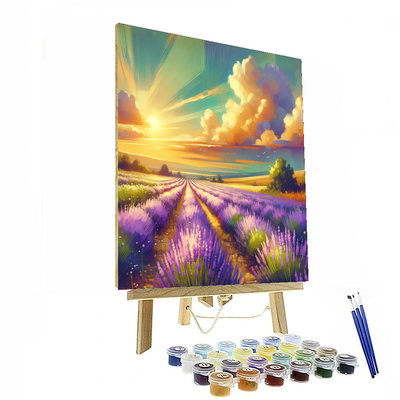 Sunlit Field Of Lavender Paint By Color